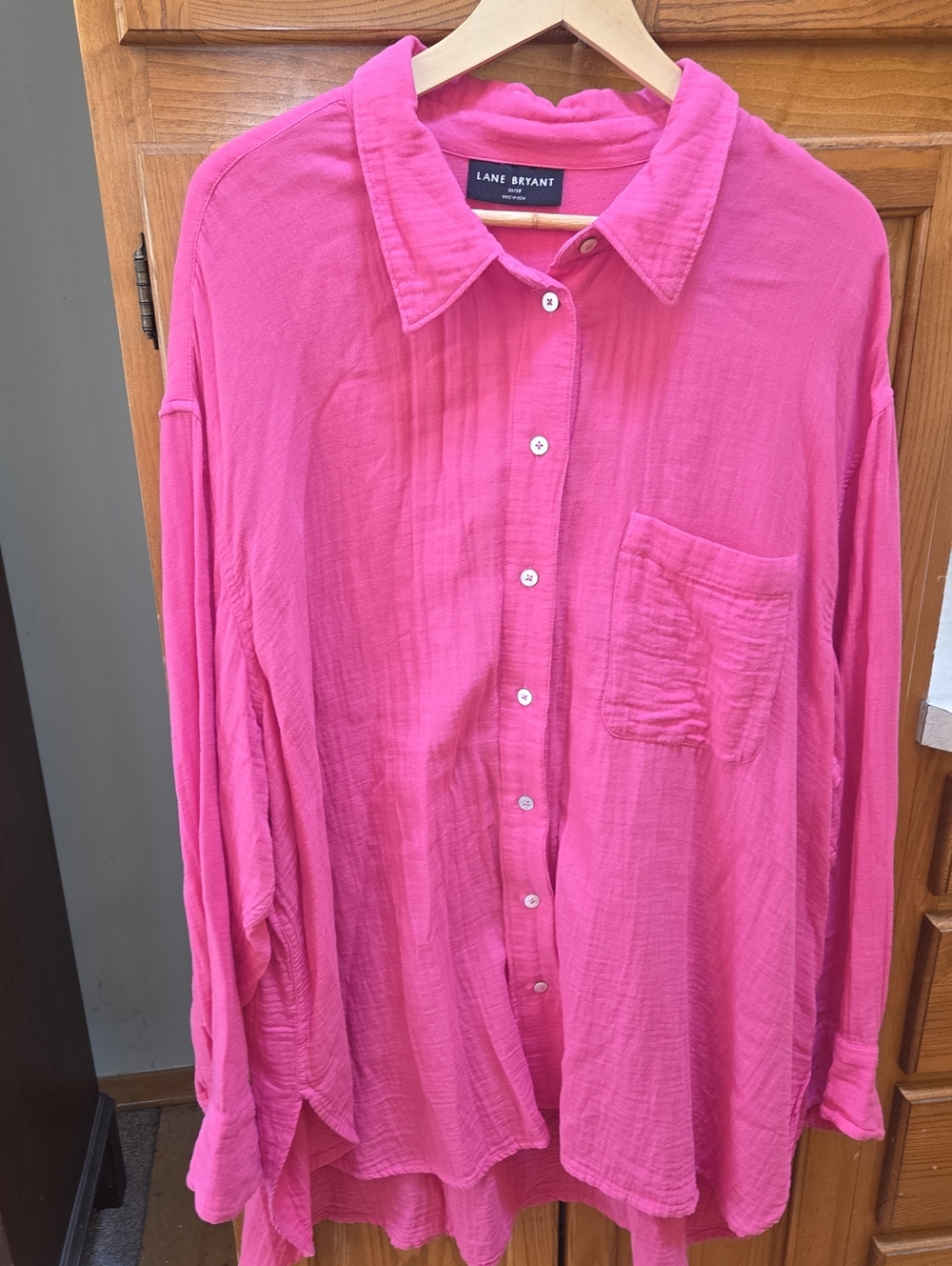 Lot Of 2 Lane Bryant 26/28 Cotton Button-up Shirts